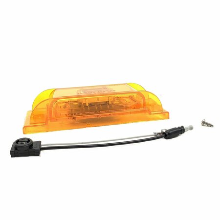 TRUCK-LITE Led, Yellow Rectangular, 8 Diode, Marker Clearance Light, Pc, 2 Screw Forget M/C, .180 21075Y